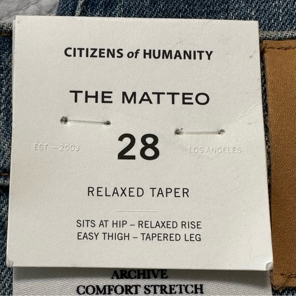 Citizens Of Humanity NWT The Matteo Relaxed Taper Archive Comfort Stretch 28 - Picture 13 of 15